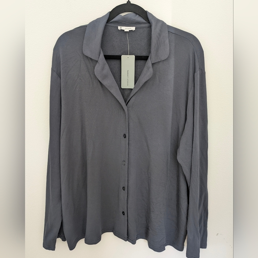 Target new women's Sleepwear Top Pajama Long Sleeve Soft Viscose Button Up Sz 20